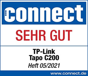 TP-Link Tapo C200 WLAN IP Kamera Überwachungskamera (Linsenschwenkung- und Neigung, 1080p-Auflösung, 2-Wege-Audio, Nachtsicht zu 9m, bis zu 128 GB lokaler Speicher auf SIM Karte) Weiß - 2