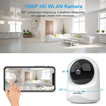 Wansview Überwachungskamera innen,WLAN IP Kamera 1080P für Baby,Haustier mit Datenschutzbereich,Zwei-Wege-Audio,2,4 GHz WiFi ,kompatibel mit Alexa Q6 - 3