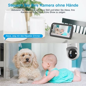 Wansview Überwachungskamera innen,WLAN IP Kamera 1080P für Baby,Haustier mit Datenschutzbereich,Zwei-Wege-Audio,2,4 GHz WiFi ,kompatibel mit Alexa Q6 - 7